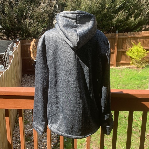 JiangWu Womens Fashion Horn Button Fleece Jacket  with Hood - Size XL- Dark Grey - Picture 3 of 13